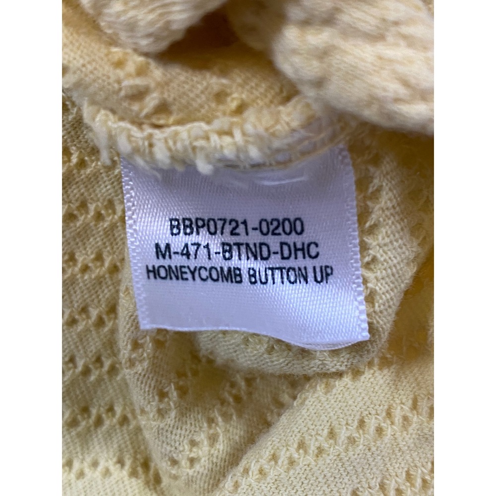 Big Bud Press Pantry Button Up Shirt Yellow Textured Short Sleeve XXS - Picture 9 of 9